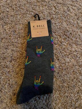 K. Bell men's crew socks 10-13 cool hand NWT